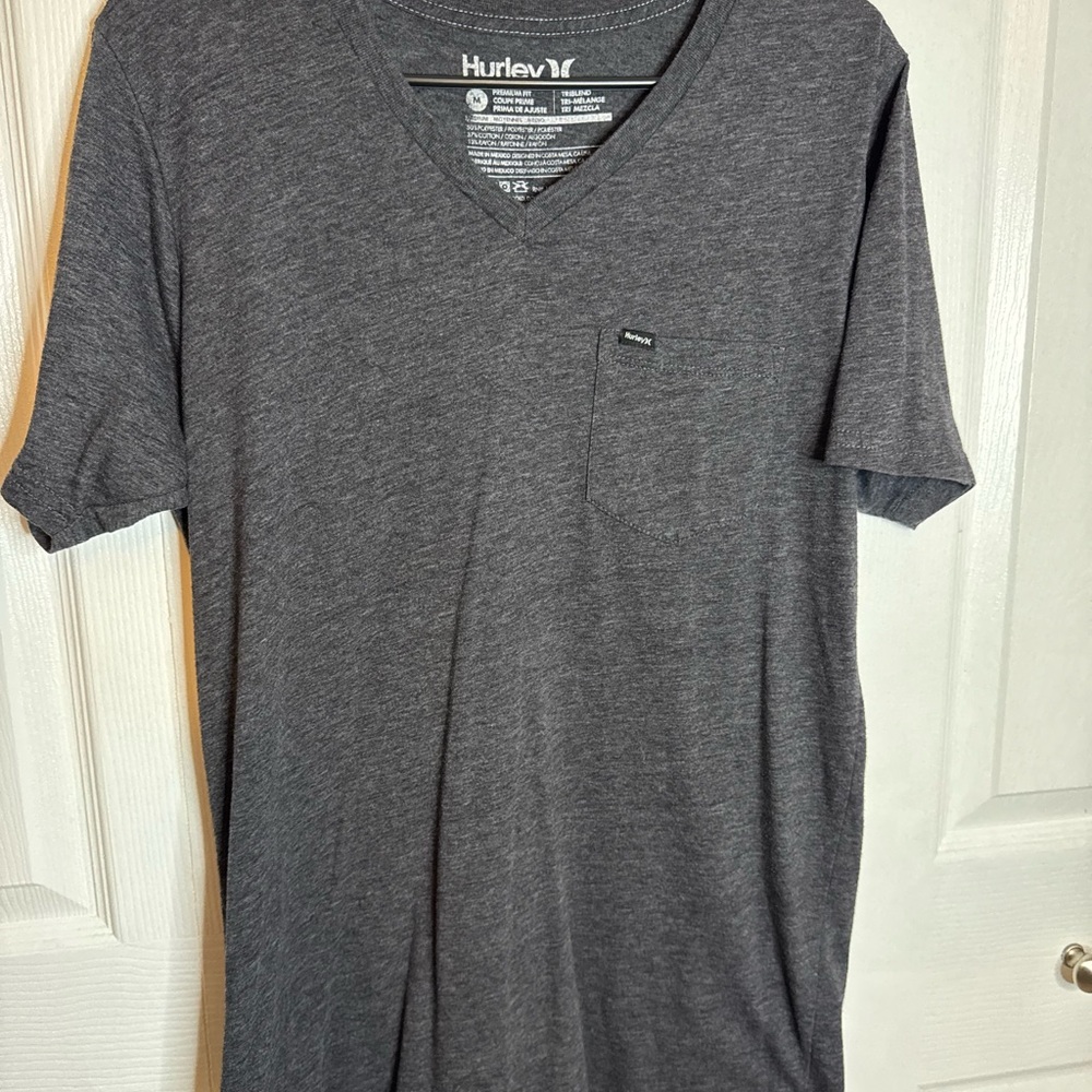 Hurley Men's Gray V-Neck T-Shirt